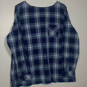 Blue Plaid Long Sleeve Shirt